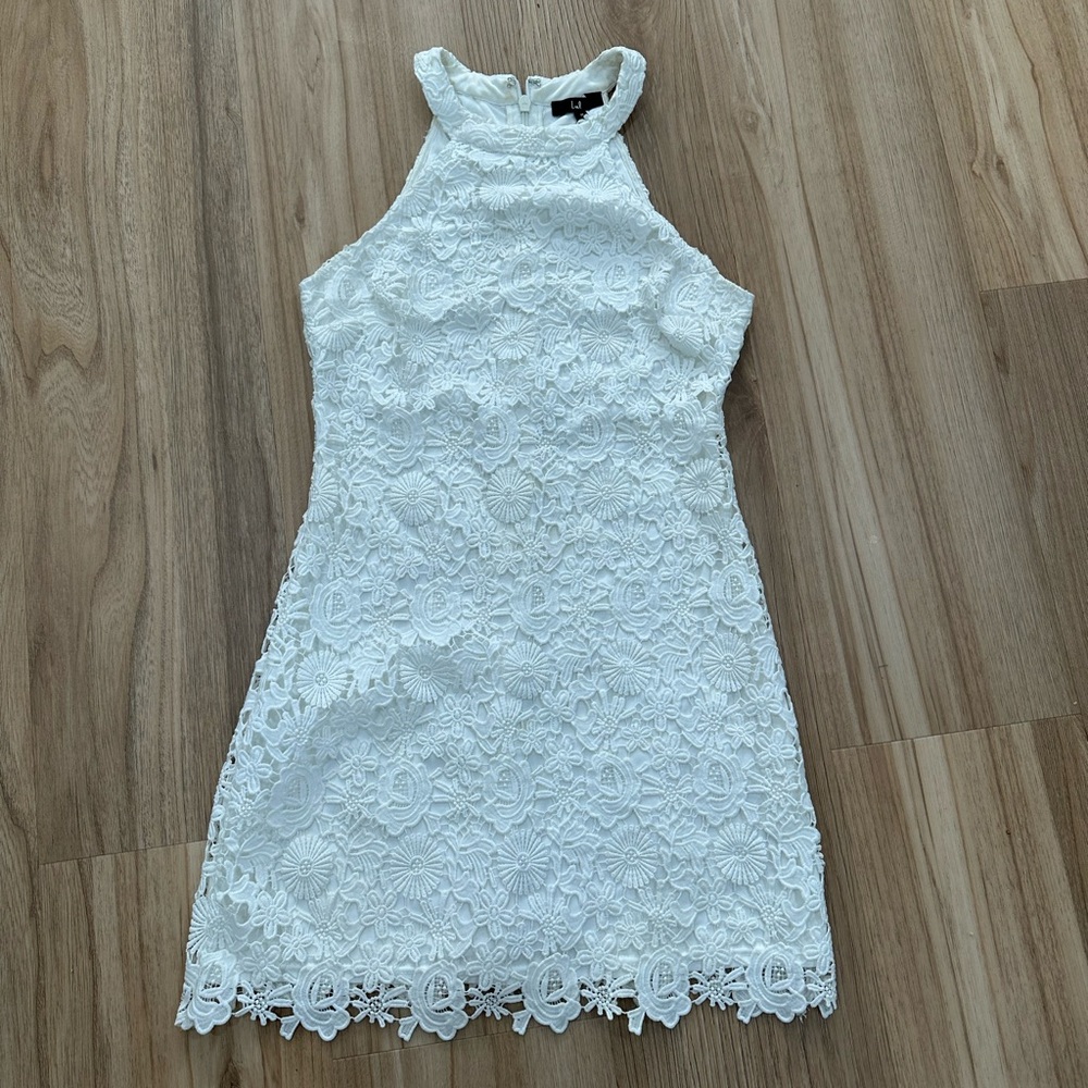 Lulu Ethereal Elegance White Embroidered Dress